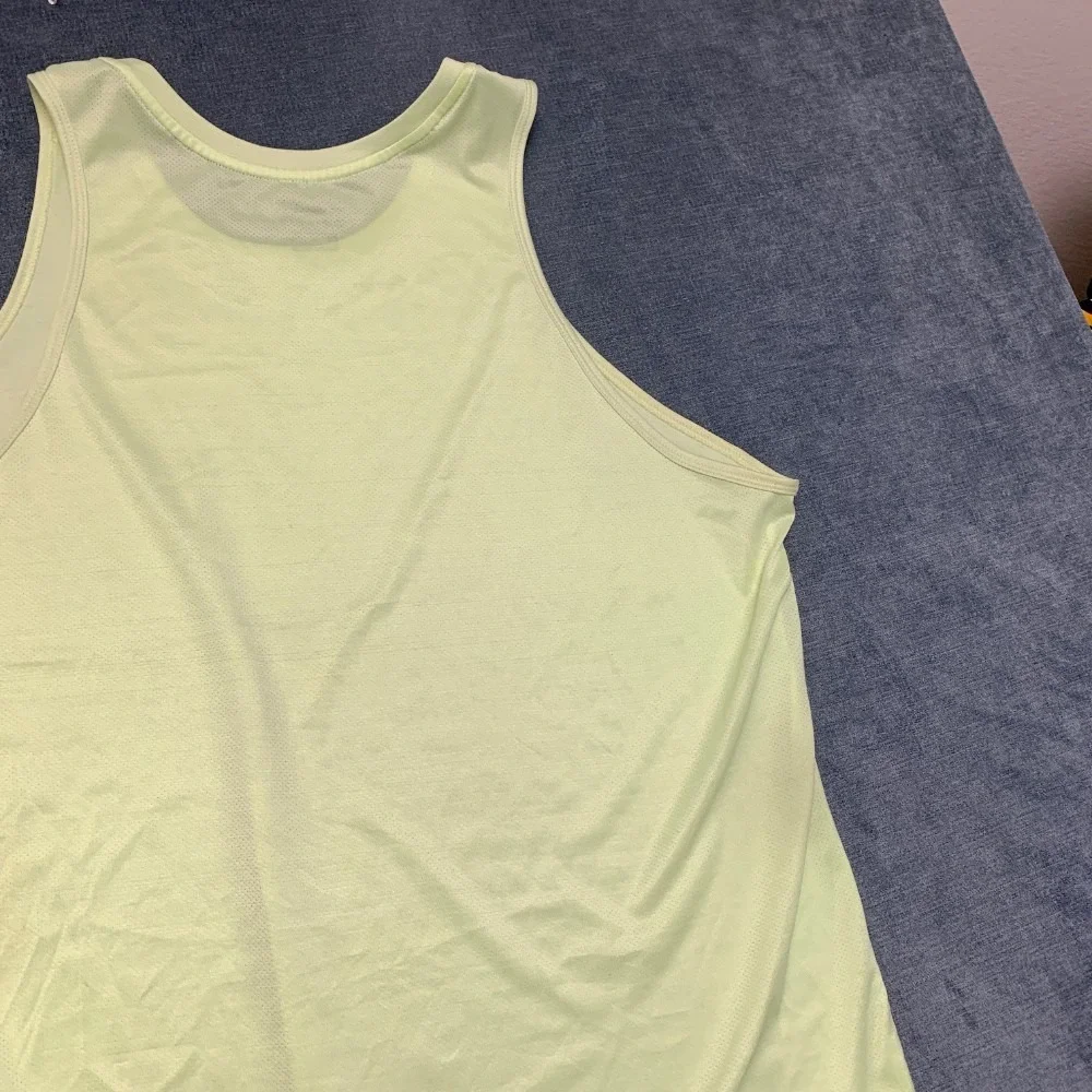 Nike Dri Fit Tank Top Womens XL Lime Green Mesh Lined Running Swoosh Performance